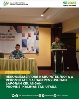 Rekonsiliasi PDRB dan Rekonsiliasi SAI dan Penyusunan Laporan Keuangan Provinsi Kalimantan Utara