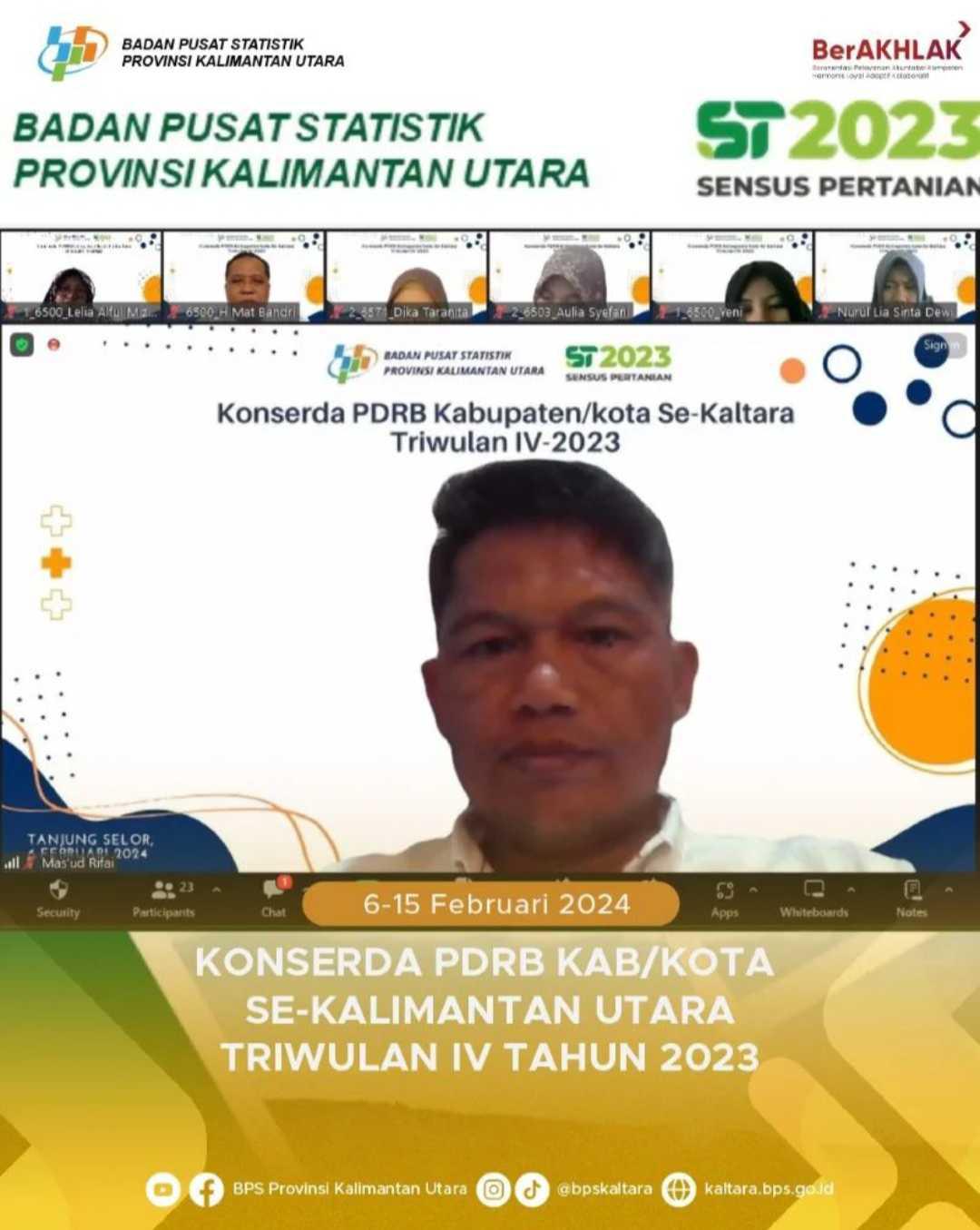 Konserda PDRB Kabupaten/Kota se-Kaltara Triwulan IV-2023