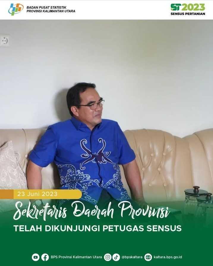 Kunjungan Kepala BPS ke Sekretaris Daerah Provinsi Kalimantan Utara untuk Sensus Pertanian